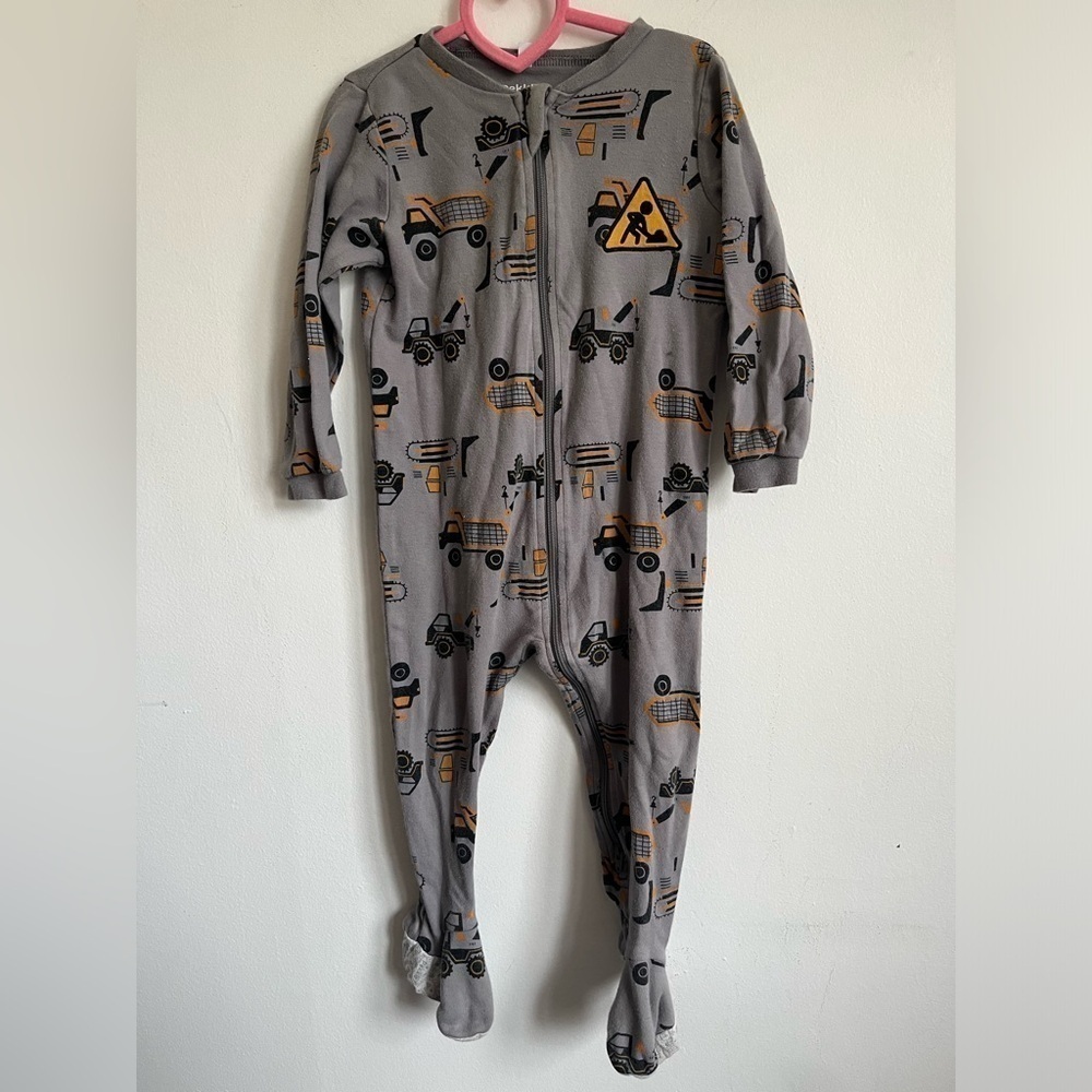 Pekkle Organic Cotton Unisex One Piece Pyjama - Gray. Construction - 18 Months